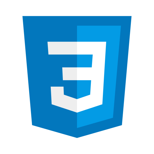 bold CSS3 shield logo on a white background with bright blue and white colors representing web standards
